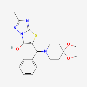5-(1,4-Dioxa-8-azaspiro[4.5]decan-8-yl(m-tolyl)methyl)-2-methylthiazolo[3,2-b][1,2,4]triazol-6-ol