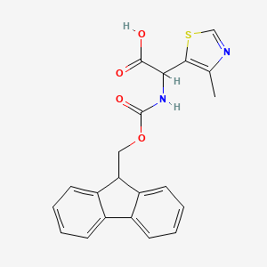 molecular formula C21H18N2O4S B2486387 2-(9H-Fluoren-9-ylmethoxycarbonylamino)-2-(4-methyl-1,3-thiazol-5-yl)acetic acid CAS No. 1692636-77-3