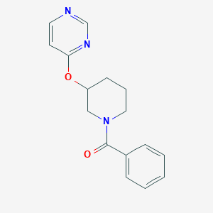 molecular formula C16H17N3O2 B2486395 Phenyl(3-(pyrimidin-4-yloxy)piperidin-1-yl)methanone CAS No. 2034580-26-0