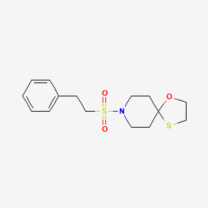 molecular formula C15H21NO3S2 B2486397 8-(苯乙基磺酰)-1-氧代-4-硫代-8-氮杂螺[4.5]癸烷 CAS No. 1351659-85-2