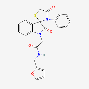 molecular formula C23H19N3O4S B2486406 2-(2,4'-dioxo-3'-phenylspiro[indole-3,2'-[1,3]thiazolidin]-1(2H)-yl)-N-(2-furylmethyl)acetamide CAS No. 894543-94-3