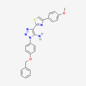 molecular formula C25H21N5O2S B2486412 1-[4-(苄氧基)苯基]-4-[4-(4-甲氧苯基)-1,3-噻唑-2-基]-1H-1,2,3-三唑-5-胺 CAS No. 1207041-43-7