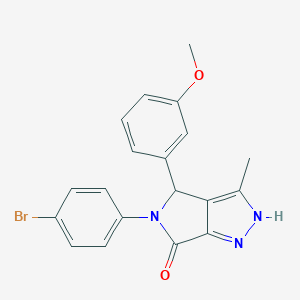 molecular formula C19H16BrN3O2 B248642 5-(4-bromophenyl)-4-(3-methoxyphenyl)-3-methyl-4,5-dihydropyrrolo[3,4-c]pyrazol-6(1H)-one 