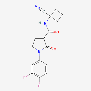 molecular formula C16H15F2N3O2 B2486431 N-(1-cyanocyclobutyl)-1-(3,4-difluorophenyl)-2-oxopyrrolidine-3-carboxamide CAS No. 1825515-36-3