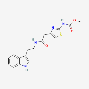 molecular formula C17H18N4O3S B2486435 methyl (4-(2-((2-(1H-indol-3-yl)ethyl)amino)-2-oxoethyl)thiazol-2-yl)carbamate CAS No. 946284-48-6