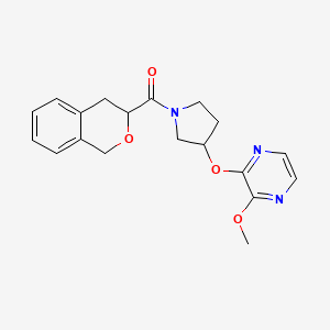 molecular formula C19H21N3O4 B2486436 Isochroman-3-yl(3-((3-methoxypyrazin-2-yl)oxy)pyrrolidin-1-yl)methanone CAS No. 2034208-99-4