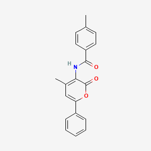 molecular formula C20H17NO3 B2486439 4-methyl-N-(4-methyl-2-oxo-6-phenyl-2H-pyran-3-yl)benzenecarboxamide CAS No. 478067-13-9