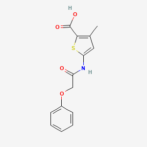 molecular formula C14H13NO4S B2486442 3-Methyl-5-(2-phenoxyacetamido)thiophene-2-carboxylic acid CAS No. 1016535-37-7
