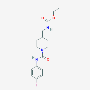Ethyl ((1-((4-fluorophenyl)carbamoyl)piperidin-4-yl)methyl)carbamate