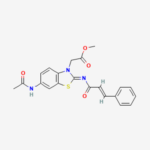 methyl 2-((Z)-6-acetamido-2-(cinnamoylimino)benzo[d]thiazol-3(2H)-yl)acetate