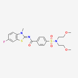 molecular formula C21H24FN3O5S2 B2486459 (E)-4-(N,N-bis(2-methoxyethyl)sulfamoyl)-N-(6-fluoro-3-methylbenzo[d]thiazol-2(3H)-ylidene)benzamide CAS No. 441291-90-3