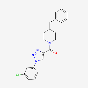 molecular formula C21H21ClN4O B2486480 (4-benzylpiperidin-1-yl)(1-(3-chlorophenyl)-1H-1,2,3-triazol-4-yl)methanone CAS No. 951602-27-0