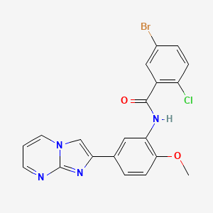 5-bromo-2-chloro-N-(5-(imidazo[1,2-a]pyrimidin-2-yl)-2-methoxyphenyl)benzamide