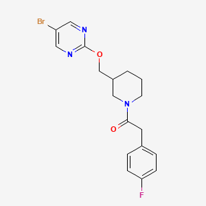 1-[3-[(5-Bromopyrimidin-2-yl)oxymethyl]piperidin-1-yl]-2-(4-fluorophenyl)ethanone