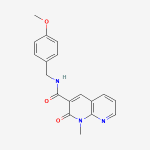 molecular formula C18H17N3O3 B2486492 N-(4-methoxybenzyl)-1-methyl-2-oxo-1,2-dihydro-1,8-naphthyridine-3-carboxamide CAS No. 899740-62-6