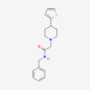 molecular formula C18H22N2OS B2486495 N-benzyl-2-(4-(thiophen-2-yl)piperidin-1-yl)acetamide CAS No. 1396860-38-0