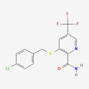 3-[(4-Chlorobenzyl)sulfanyl]-5-(trifluoromethyl)-2-pyridinecarboxamide