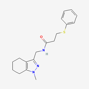 molecular formula C18H23N3OS B2486510 N-((1-methyl-4,5,6,7-tetrahydro-1H-indazol-3-yl)methyl)-3-(phenylthio)propanamide CAS No. 1448072-04-5