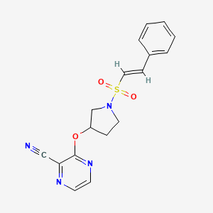 (E)-3-((1-(styrylsulfonyl)pyrrolidin-3-yl)oxy)pyrazine-2-carbonitrile