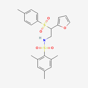 N-(2-(furan-2-yl)-2-tosylethyl)-2,4,6-trimethylbenzenesulfonamide