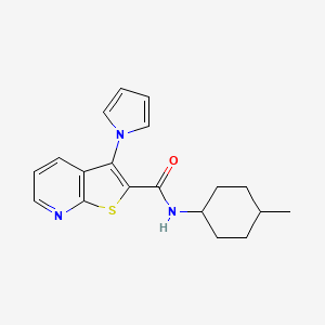 molecular formula C19H21N3OS B2486523 N-(4-methylcyclohexyl)-3-(1H-pyrrol-1-yl)thieno[2,3-b]pyridine-2-carboxamide CAS No. 1112446-46-4