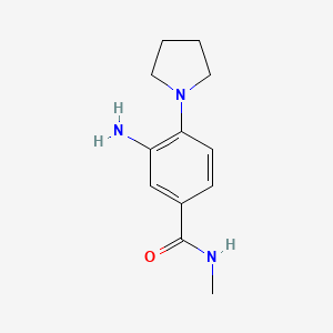 molecular formula C12H17N3O B2486524 3-amino-N-methyl-4-(pyrrolidin-1-yl)benzamide CAS No. 1322605-26-4