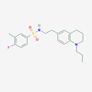 molecular formula C21H27FN2O2S B2486532 4-fluoro-3-methyl-N-(2-(1-propyl-1,2,3,4-tetrahydroquinolin-6-yl)ethyl)benzenesulfonamide CAS No. 955777-99-8