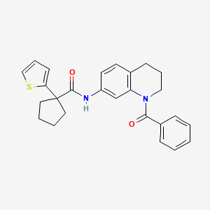 N-(1-benzoyl-1,2,3,4-tetrahydroquinolin-7-yl)-1-(thiophen-2-yl)cyclopentanecarboxamide