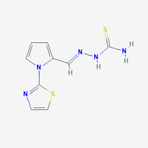 molecular formula C9H9N5S2 B2486562 [(E)-{[1-(1,3-噻唑-2-基)-1H-吡咯-2-基]甲基亚胺}硫脲 CAS No. 866040-82-6