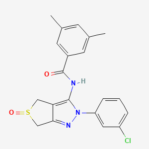 N-[2-(3-chlorophenyl)-5-oxo-4,6-dihydrothieno[3,4-c]pyrazol-3-yl]-3,5-dimethylbenzamide