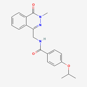 molecular formula C20H21N3O3 B2486567 4-isopropoxy-N-((3-methyl-4-oxo-3,4-dihydrophthalazin-1-yl)methyl)benzamide CAS No. 1421583-67-6