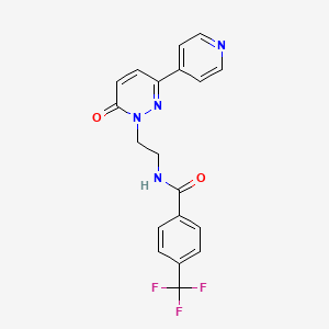 molecular formula C19H15F3N4O2 B2486573 N-(2-(6-oxo-3-(pyridin-4-yl)pyridazin-1(6H)-yl)ethyl)-4-(trifluoromethyl)benzamide CAS No. 1021137-49-4