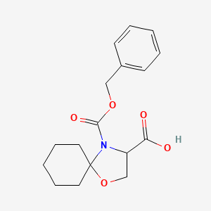 molecular formula C17H21NO5 B2486575 4-[(Benzyloxy)carbonyl]-1-oxa-4-azaspiro[4.5]decane-3-carboxylic acid CAS No. 2126159-95-1