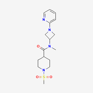 molecular formula C16H24N4O3S B2486580 N-Methyl-1-methylsulfonyl-N-(1-pyridin-2-ylazetidin-3-yl)piperidine-4-carboxamide CAS No. 2415553-51-2
