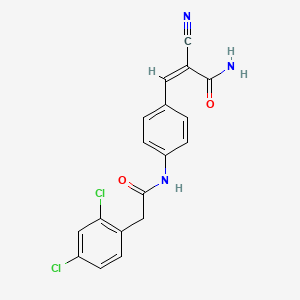 (Z)-2-Cyano-3-[4-[[2-(2,4-dichlorophenyl)acetyl]amino]phenyl]prop-2-enamide