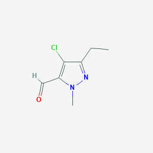 molecular formula C7H9ClN2O B2486640 4-Chloro-5-ethyl-2-methylpyrazole-3-carbaldehyde CAS No. 1547032-01-8