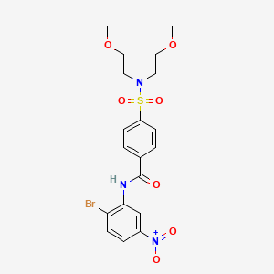 molecular formula C19H22BrN3O7S B2486643 4-[bis(2-methoxyethyl)sulfamoyl]-N-(2-bromo-5-nitrophenyl)benzamide CAS No. 392236-39-4