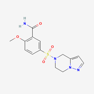 5-((6,7-dihydropyrazolo[1,5-a]pyrazin-5(4H)-yl)sulfonyl)-2-methoxybenzamide
