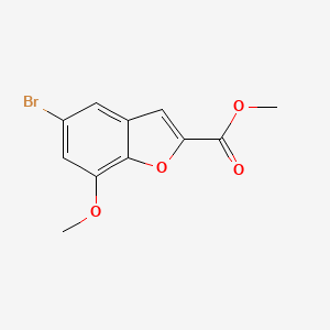 molecular formula C11H9BrO4 B2486649 甲基-5-溴-7-甲氧基苯并呋喃-2-甲酸酯 CAS No. 1242240-98-7