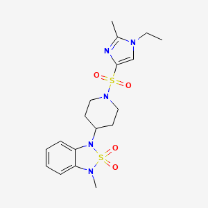1-(1-((1-ethyl-2-methyl-1H-imidazol-4-yl)sulfonyl)piperidin-4-yl)-3-methyl-1,3-dihydrobenzo[c][1,2,5]thiadiazole 2,2-dioxide