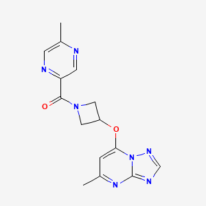 2-Methyl-5-[3-({5-methyl-[1,2,4]triazolo[1,5-a]pyrimidin-7-yl}oxy)azetidine-1-carbonyl]pyrazine