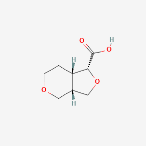 molecular formula C8H12O4 B2486659 rac-(1R,3aS,7aS)-ヘキサヒドロ-1H-フロ[3,4-c]ピラン-1-カルボン酸 CAS No. 2138410-19-0