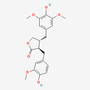 molecular formula C21H24O7 B2486660 (3R,4R)-3-(4-Hydroxy-3-methoxy-benzyl)-4-(4-hydroxy-3,5-dimethoxybenzyl)dihydrofuran-2(3H)-one CAS No. 362662-48-4