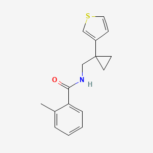 molecular formula C16H17NOS B2486668 2-Methyl-N-[(1-thiophen-3-ylcyclopropyl)methyl]benzamide CAS No. 2415522-67-5