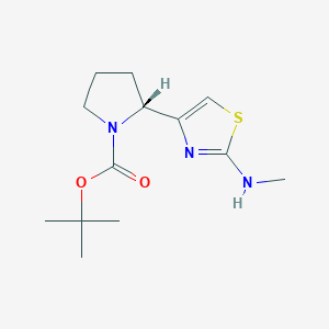 molecular formula C13H21N3O2S B2486669 (R)-tert-Butyl 2-(2-(methylamino)thiazol-4-yl)pyrrolidine-1-carboxylate CAS No. 871727-59-2