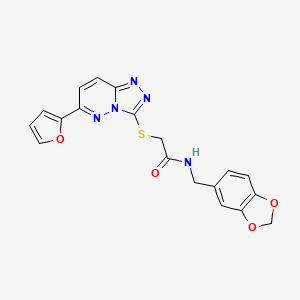 molecular formula C19H15N5O4S B2486672 N-(1,3-benzodioxol-5-ylmethyl)-2-{[6-(2-furyl)[1,2,4]triazolo[4,3-b]pyridazin-3-yl]thio}acetamide CAS No. 891098-94-5