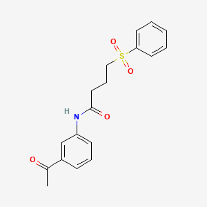 molecular formula C18H19NO4S B2486673 N-(3-acetylphenyl)-4-(phenylsulfonyl)butanamide CAS No. 922849-90-9