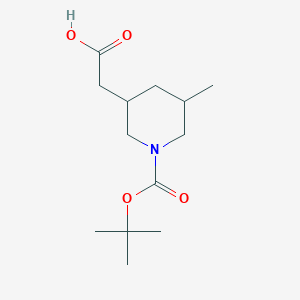 molecular formula C13H23NO4 B2486676 2-(1-叔丁氧羰基-5-甲基-3-哌啶基)乙酸 CAS No. 2248368-63-8