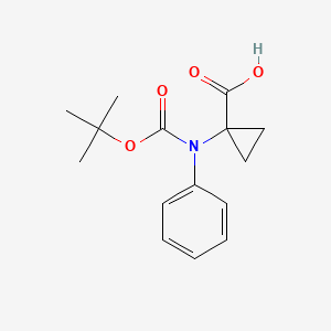 molecular formula C15H19NO4 B2486687 1-[N-[(2-Methylpropan-2-yl)oxycarbonyl]anilino]cyclopropane-1-carboxylic acid CAS No. 2248277-36-1