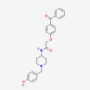 molecular formula C27H28N2O4 B2486689 2-(4-benzoylphenoxy)-N-{1-[(4-hydroxyphenyl)methyl]piperidin-4-yl}acetamide CAS No. 1909324-98-6